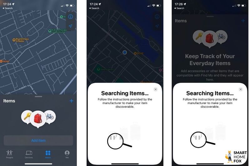 Man sieht die “Wo ist?”-App auf dem iPhone.